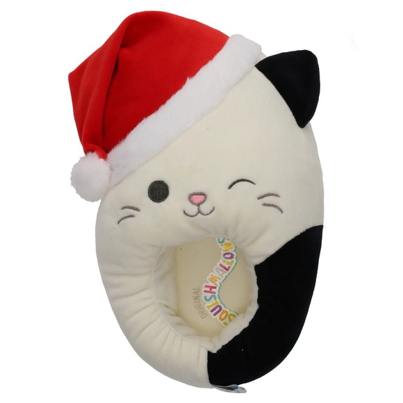 NWT Womens Size 7-8 Cam the Cat with Santa Hat Christmas Squishmallow Slippers - Picture 1 of 3